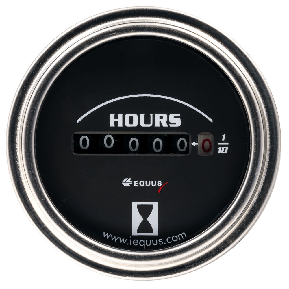 Equus 7000 Classic Series Hour Meter - 0-9999 hrs - Electric - Analog - 2" Diameter - Black Face