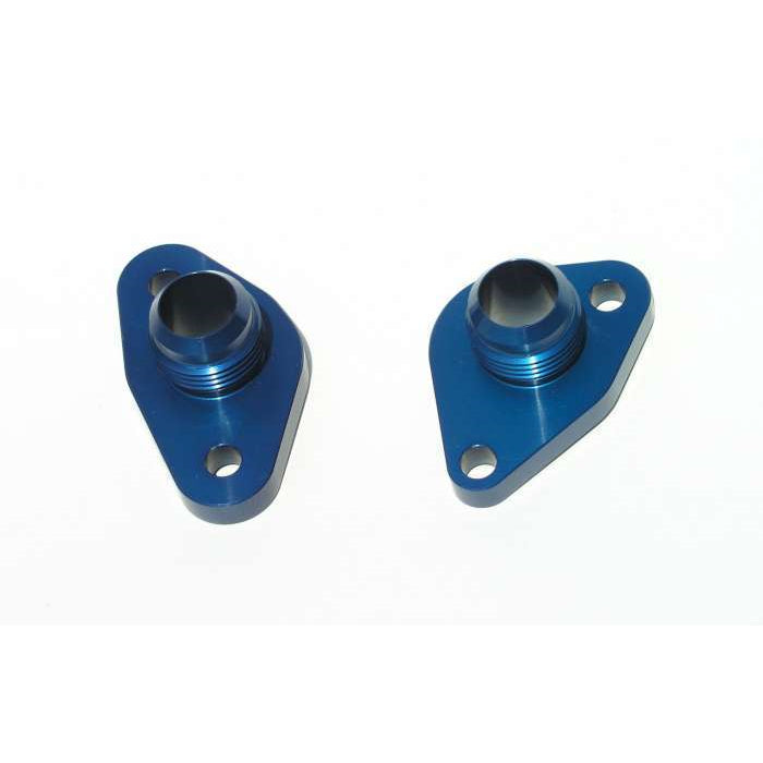 Meziere SB Ford #12 Water Pump Port Adapters - Blue (2 Pack)