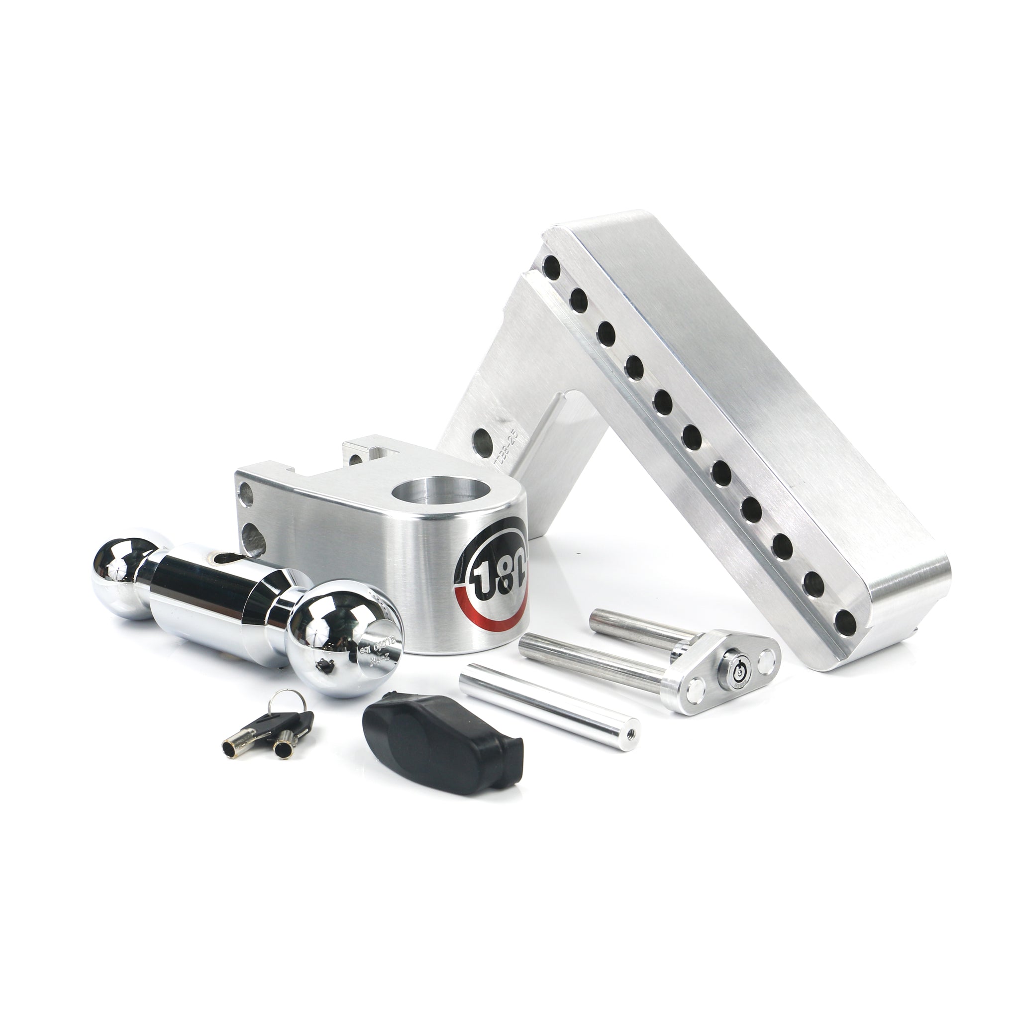 Weigh Safe Ball Mount Hitch - 2/2-5/16" Hitch - 8" Drop - 8000/18500 lb Capacity - Aluminum/Steel/Chrome