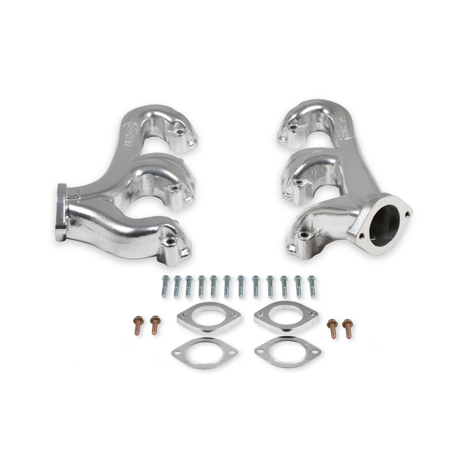 Hooker Exhaust Manifold - 2-1/2 in Outlet - Silver Ceramic - Small Block Chevy (Pair)