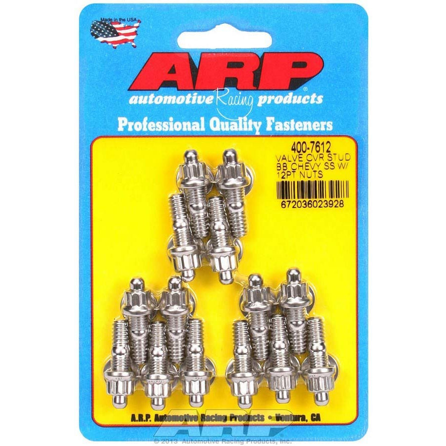 ARP Stainless Steel Valve Cover Stud Kit - For Stamped Steel Covers - 1/4"-20 - 1.170" UHD - 12-Point (14 Pieces)