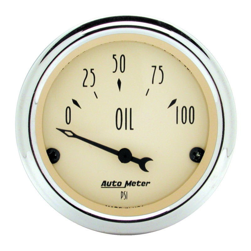 Auto Meter Antique Beige Oil Pressure Gauge - 2-1/16"