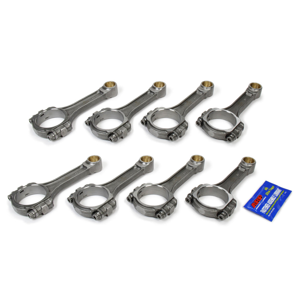 Eagle I-Beam Connecting Rod - 6.100" Long - Bushed - 3/8" Cap Screws - Forged Steel - GM LS-Series - (Set of 8)