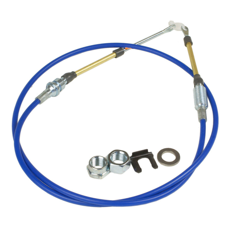 Hurst Shifter Cable - 5 ft Long - Stainless Cable - Plastic Liner - Blue - Hurst Quarter Stick