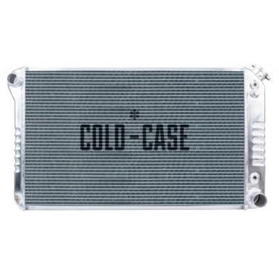 Cold-Case Polished Aluminum Radiator - 34.330 W x 21 H x 3 D - Diver Side Inlet - Passenger Side Outlet - Automatic - GM Fullsize SUV/Truck 1977-87