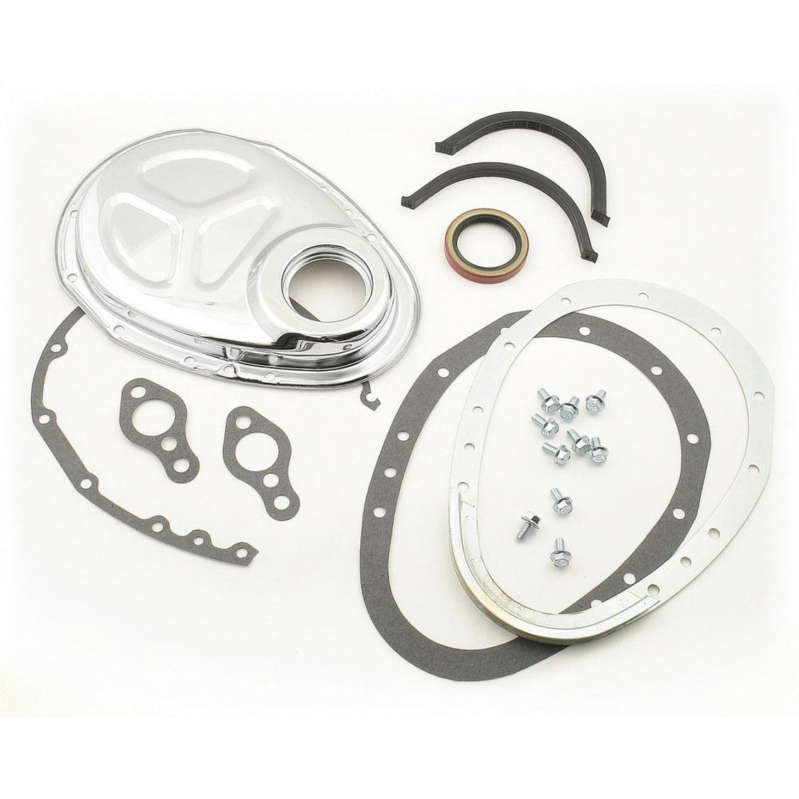 Mr. Gasket Quick-Change Cam Cover Kit - Includes Complete Set Of Gaskets / Retainer / Timing Cover