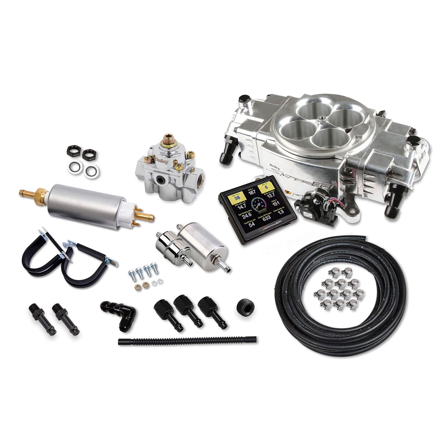 Sniper Stealth EFI Fuel Injection System - Master - Throttle Body - Square Bore - Aluminum - Polished