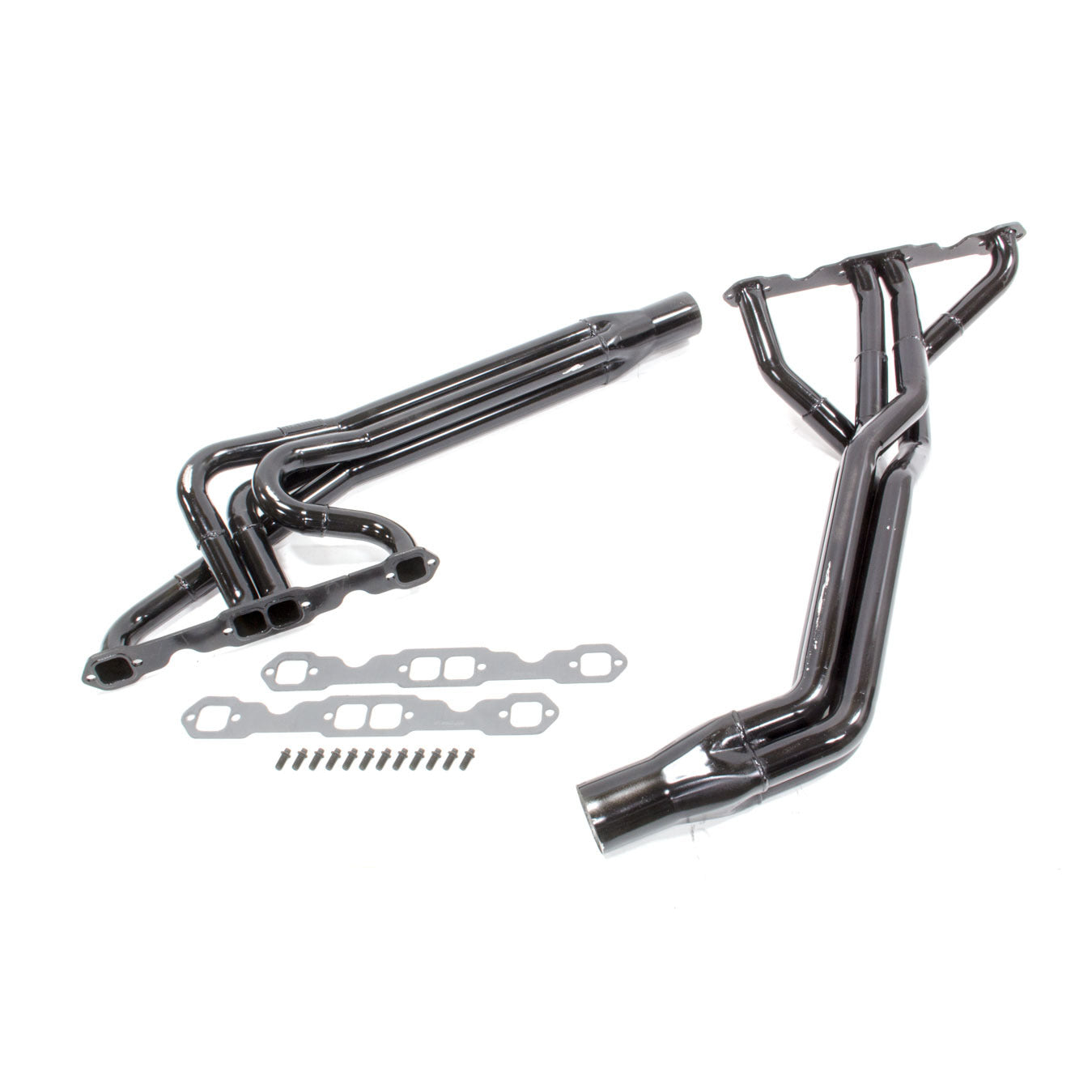 Schoenfeld Headers Dirt Late Model Headers 1-5/8 to 1-3/4" Primary 3" Collector Steel - Black Paint