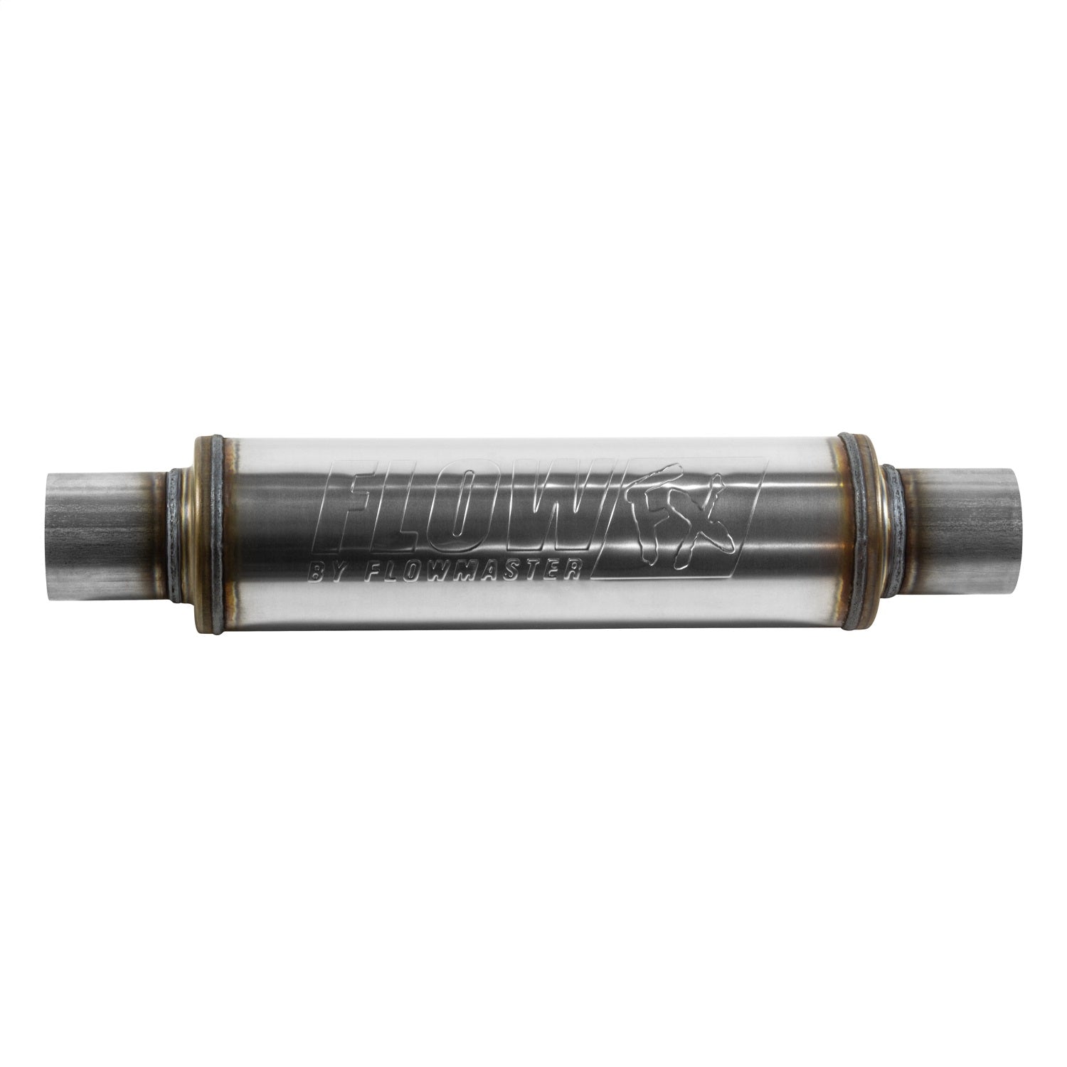Flowmaster Flow FX Muffler - 2-1/2 in Center Inlet - 2-1/2 in Center Outlet - 14 x 4 in Round Body - 20 in Long - Stainless