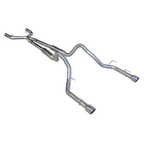 Pypes Performance Exhaust Mid Muffler Exhaust System Cat-Back 2-1/2" Diameter 4" Polished Tips - Stainless