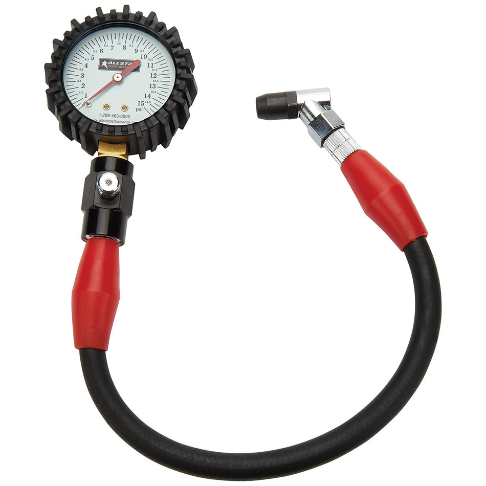 Allstar Performance Tire Pressure Gauge - Glow In The Dark 0-15 PSI