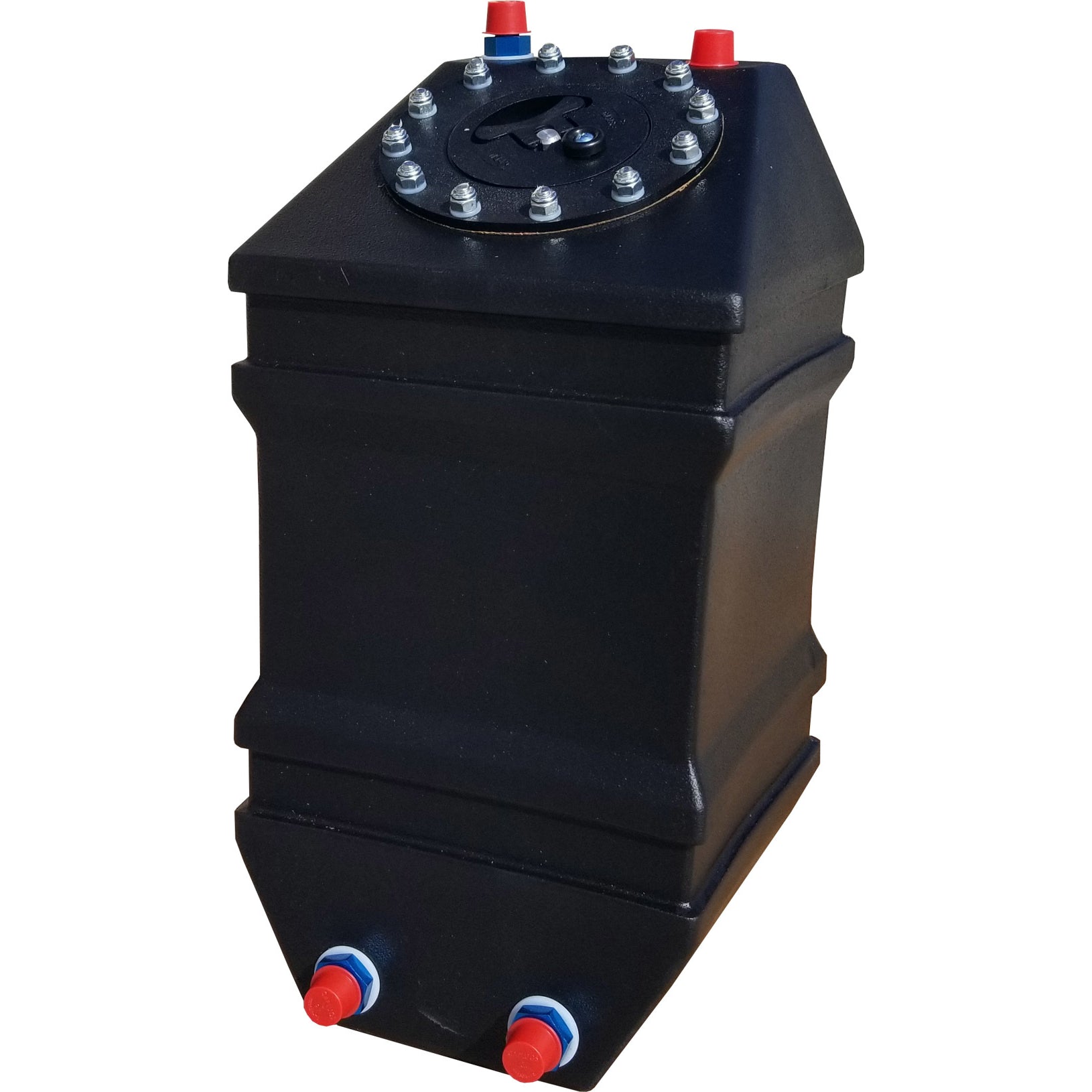 RCI 4 gal Fuel Cell 9 x 9 x 12" Tall 8 AN Male Outlet 8 AN Male Vent - Foam