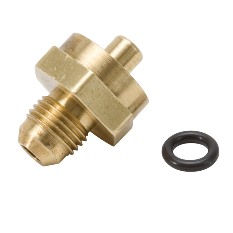 Edelbrock Fuel Injection Adapter Fitting Straight 6 AN Male to 9/32" SAE Male Quick Disconnect Brass - Edelbrock Pro-Flo Fuel Rails