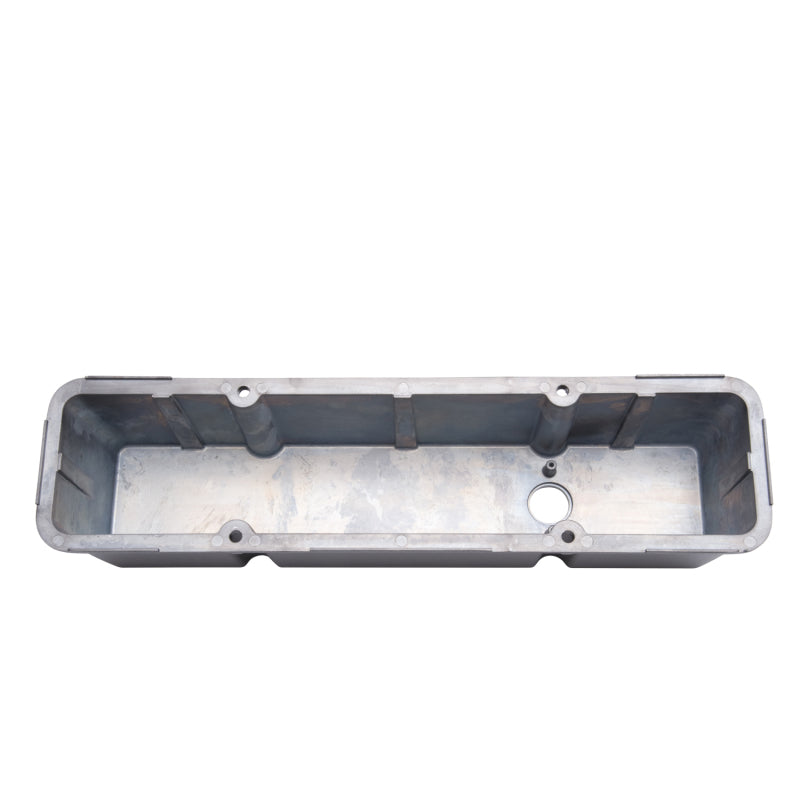 Edelbrock Racing Series Tall Valve Cover - Breather Hole - Edelbrock Logo - Black Powder Coat - Small Block Chevy - Pair