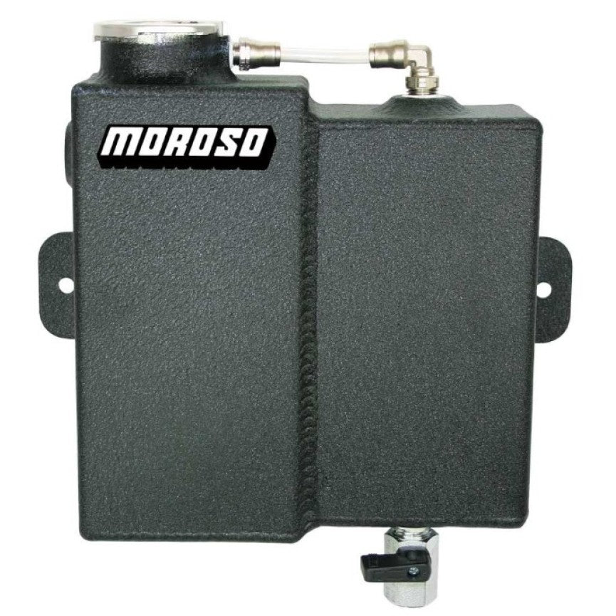 Moroso Coolant Recovery Tank - 1-1/4 Quart - 3/8 in NPT Female Inlet - 1/2 in NPT Female Outlet - Black