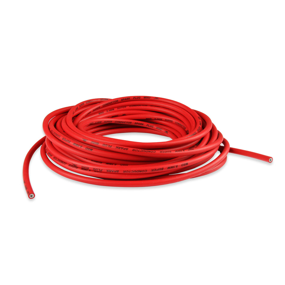 MSD Super Conductor Spark Plug Wire - Spiral Core - 8.5 mm - 50 Ft. - Silicone - Red