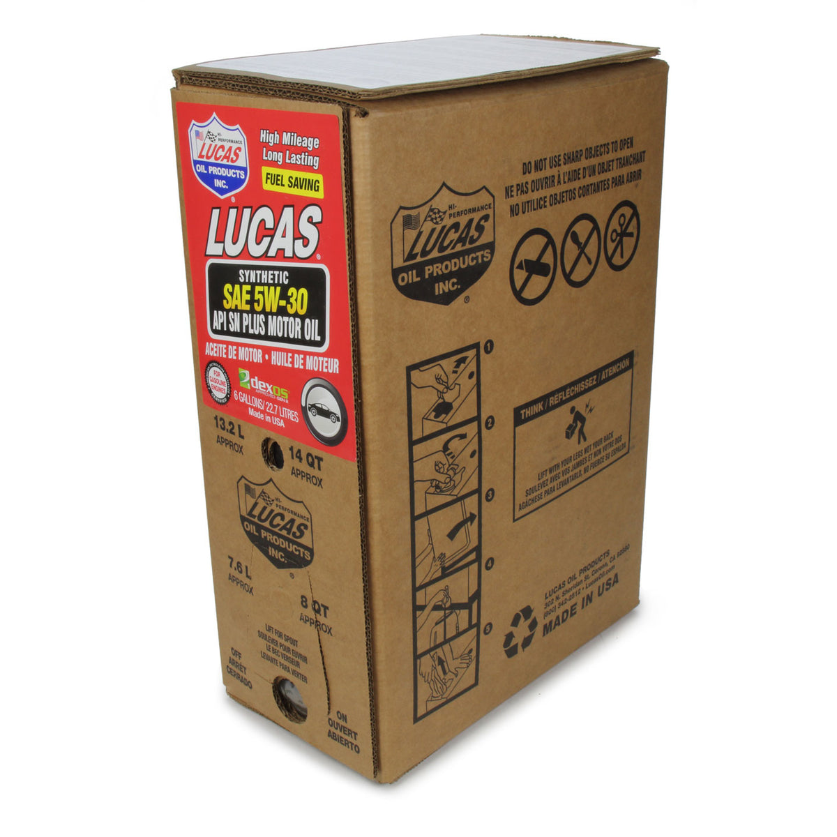 Lucas Fuel Saving Motor Oil - 5W30 - Bag In Box - Synthetic - 6 Gallon