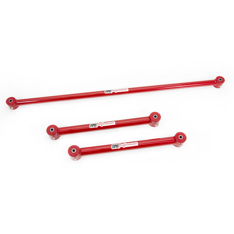 UMI 1982-2002 GM F-Body Tubular Lower Control Arms and Non-Ajustable Panhard Bar Kit - Red