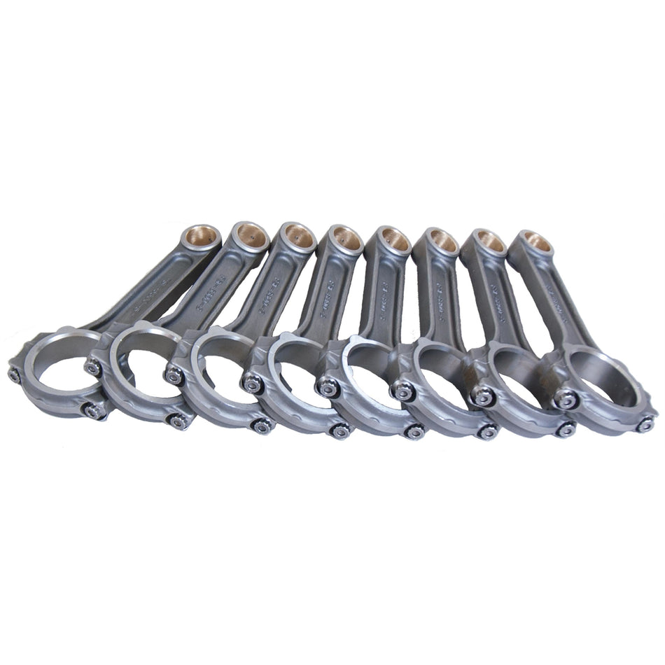 Eagle I-Beam Connecting Rod - 6.385" Long - Bushed - 7/16" Cap Screws - Forged Steel - BB Chevy (Set of 8)