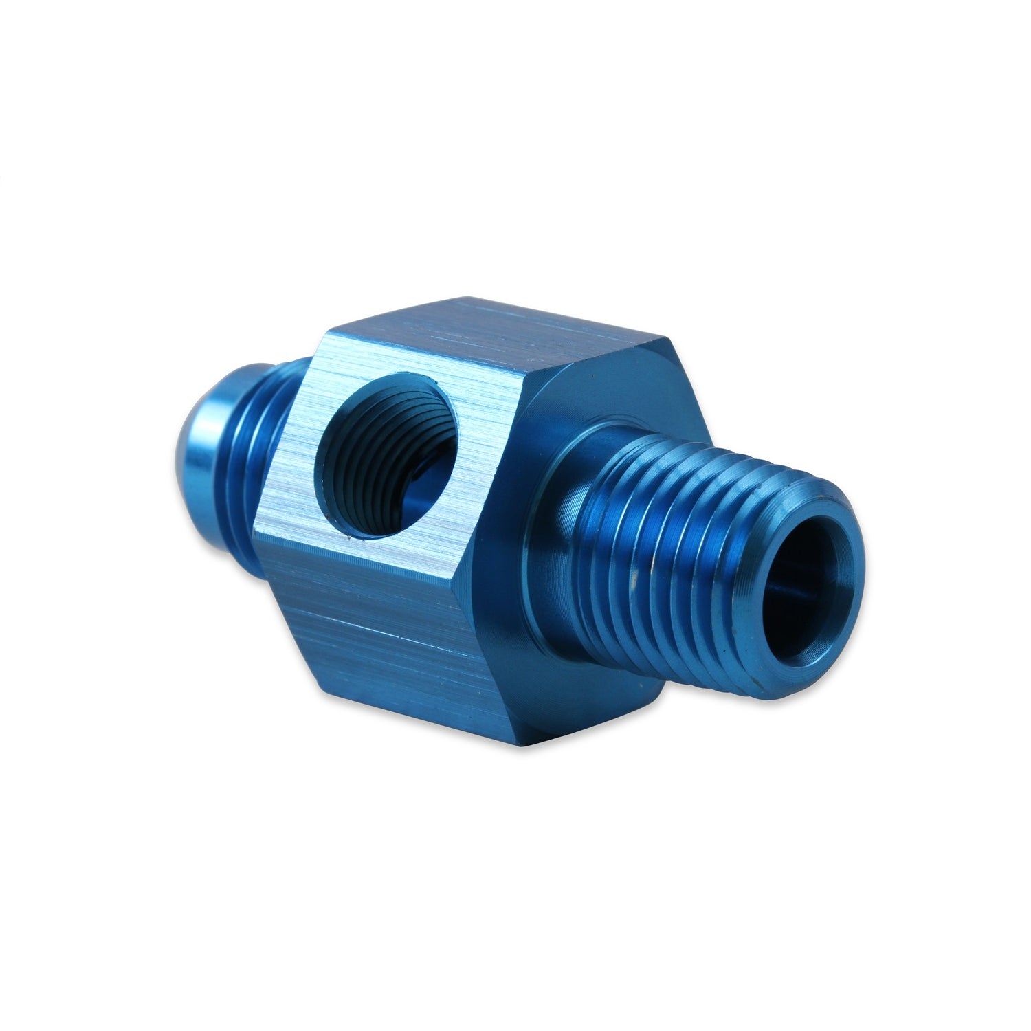 Earl's Pressure Gauge Adapter -08 AN Male to 3/8" NPT w/ 1/8" NPT In Hex