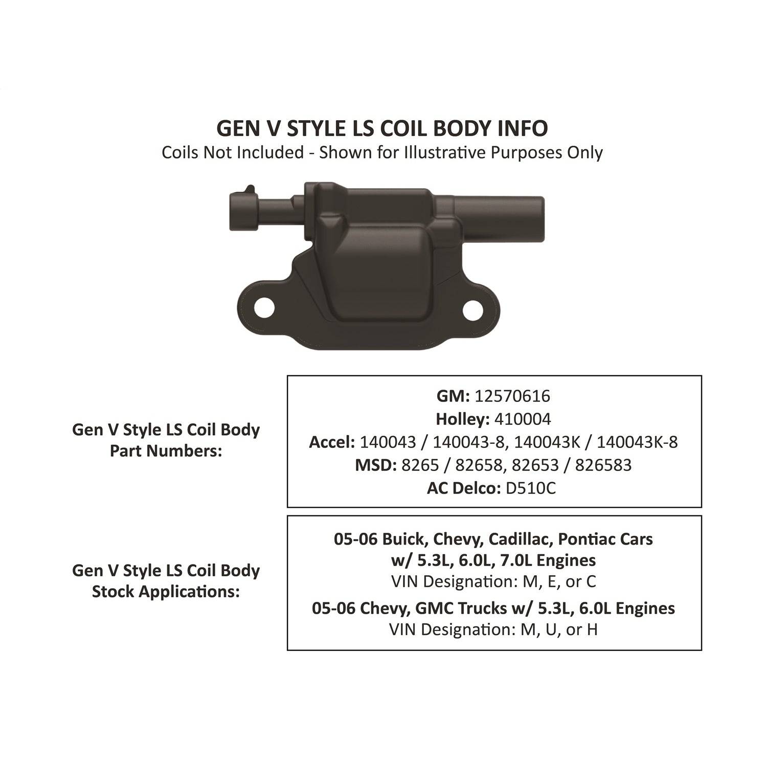 Holley Vintage Series Stock Height Valve Cover - Holley Logo - Hidden Coils - 2 Piece - Satin Black - GM LS-Series (Pair)