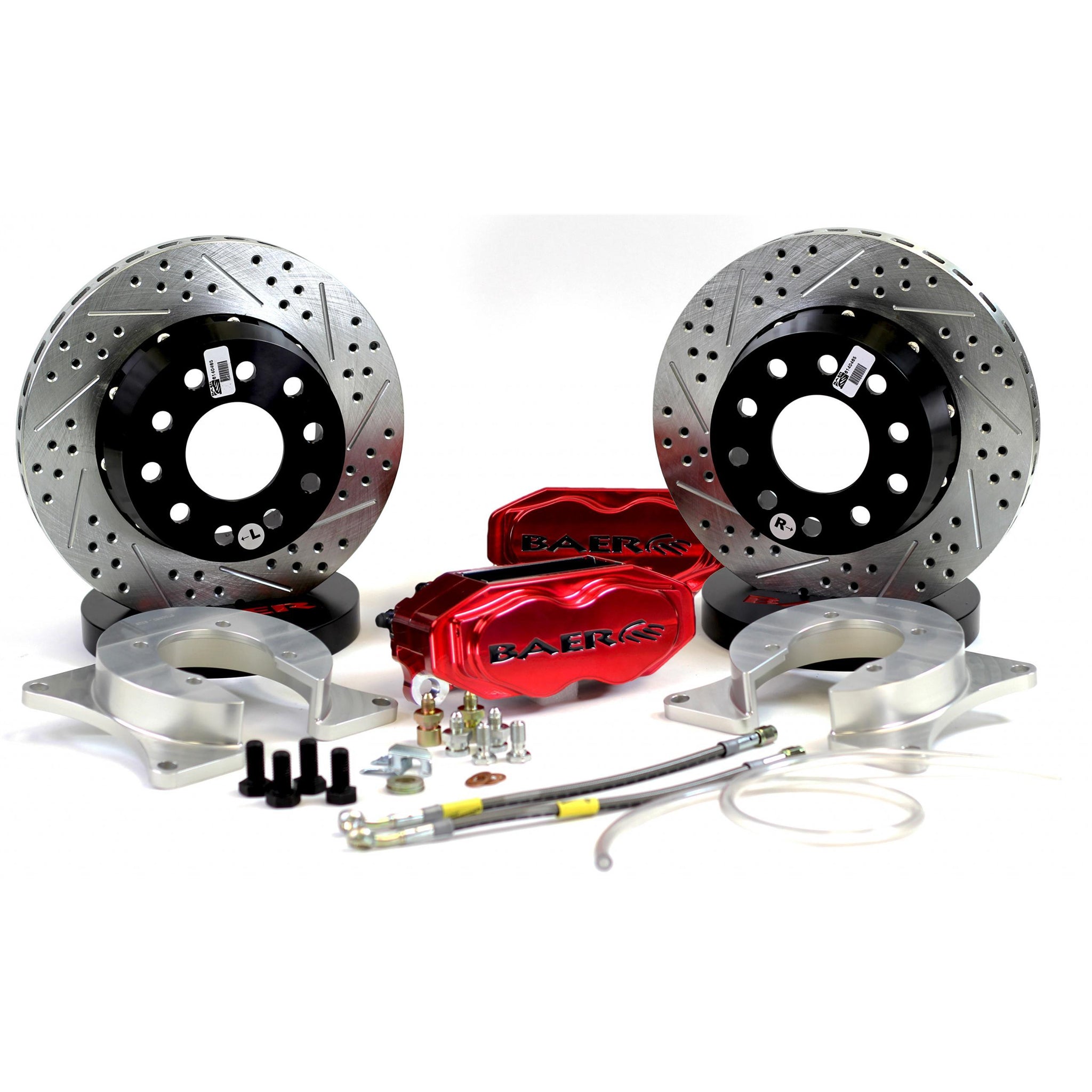 Baer SS4 Plus Brake System - Rear - 4 Piston Caliper - 11.62" Drilled/Slotted - 2 Piece Rotor - Aluminum - Black