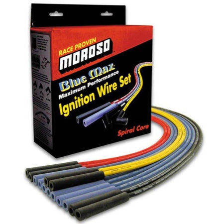 Moroso Blue Max Spiral Core Ignition Wire Set - Spark Plug Wires Ford w/ 302 - 390 V8 Engines w/ Straight Boots