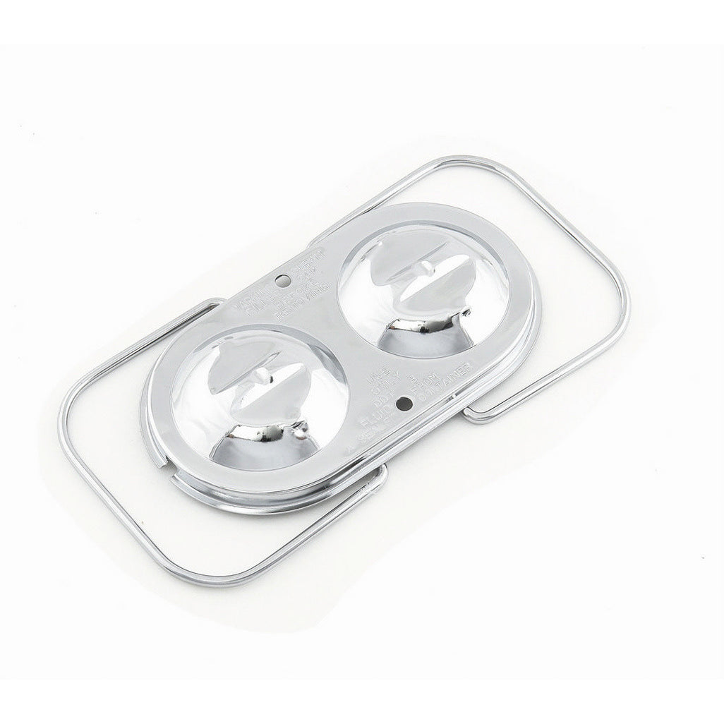 Mr. Gasket Dual Bail Master Cylinder Cap - 3 x 5.75 in - Chrome - Chevy Corvette Master Cylinders