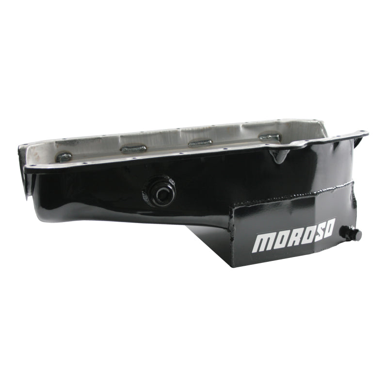 Moroso SB Chevy Oil Pan - 1 Piece Rear Main Seal - w/ 1" Inspection Bung