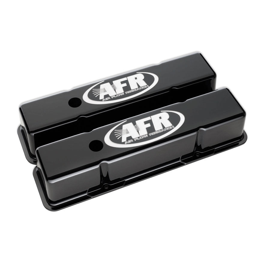 AFR Tall Valve Cover - Breather Holes - AFR Logo - Black Powder Coat - Small Block Chevy - Pair