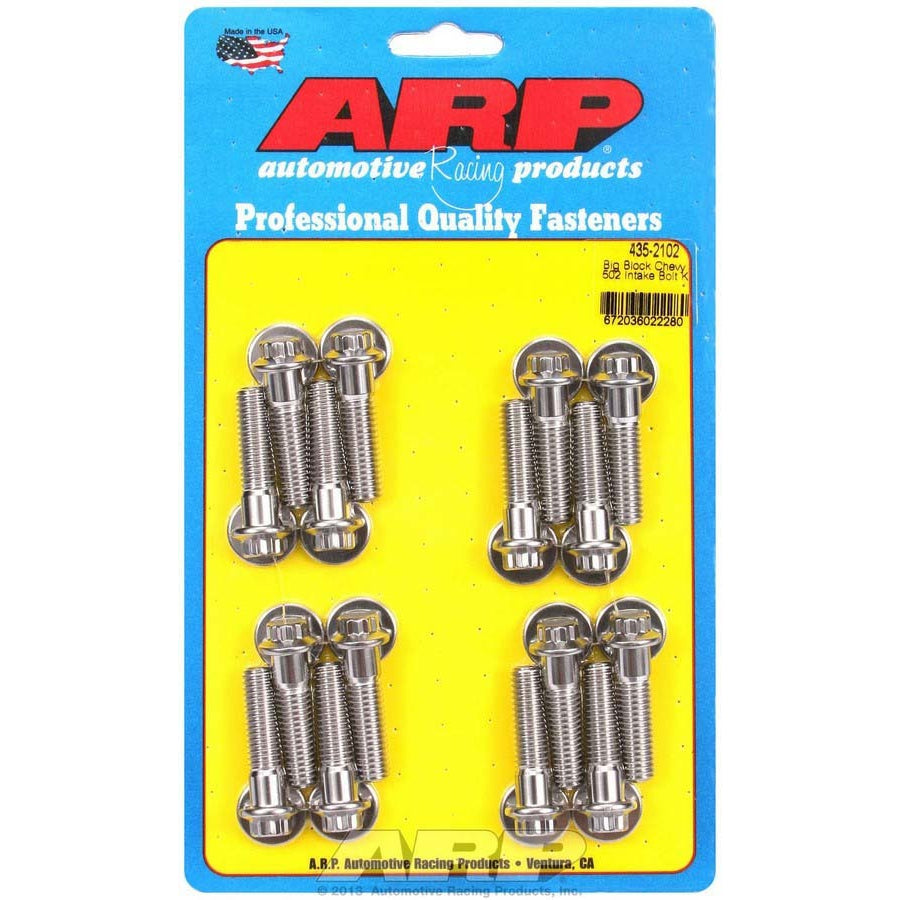 ARP Intake Manifold Bolt Kit - 12 Point Head - Polished - Big Block Chevy 435-2102