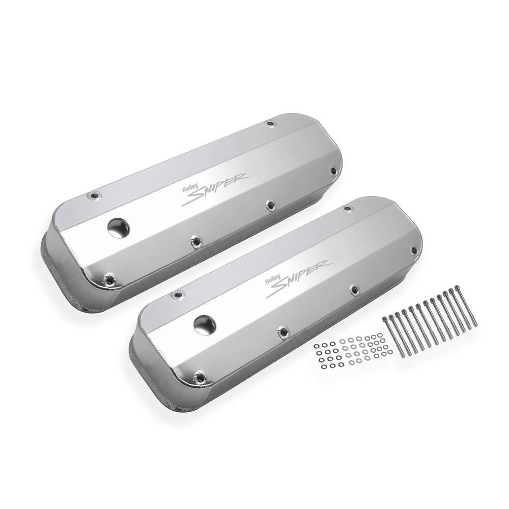 Sniper Fabricated Aluminum Valve Cover - Ford Big Block - Silver Finish