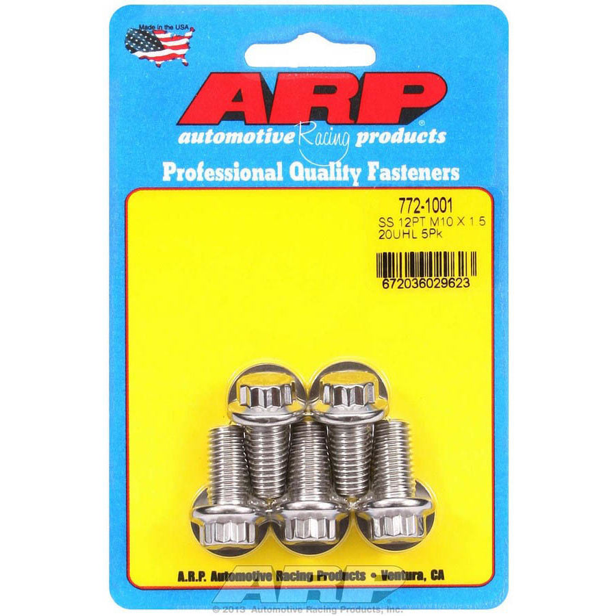 ARP Bolt - 20 mm Long - 12 mm 12 Point Head - Stainless - Polished - Universal - (Set of 5)