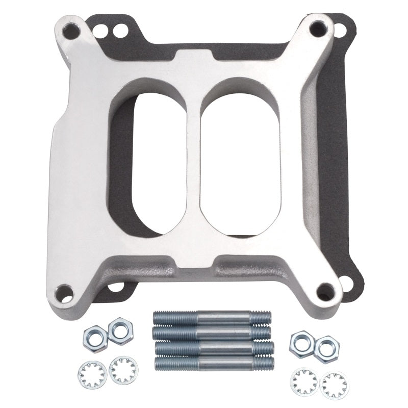 Edelbrock Carburetor Spacer - 1 in Thick - Divided Wall - Square Bore