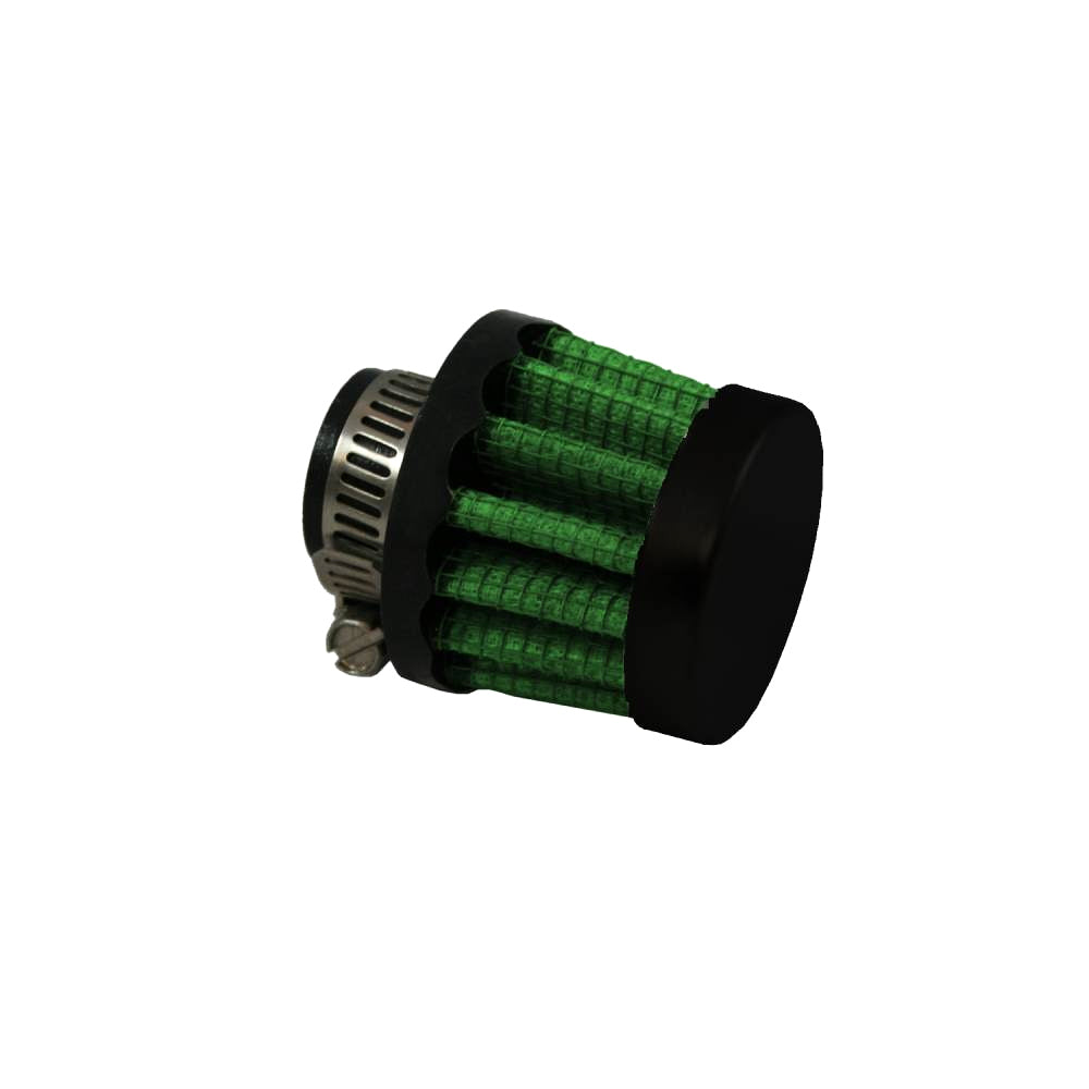 Green Filter Clamp-On Round Breather - 0.31 in OD Tube - Black