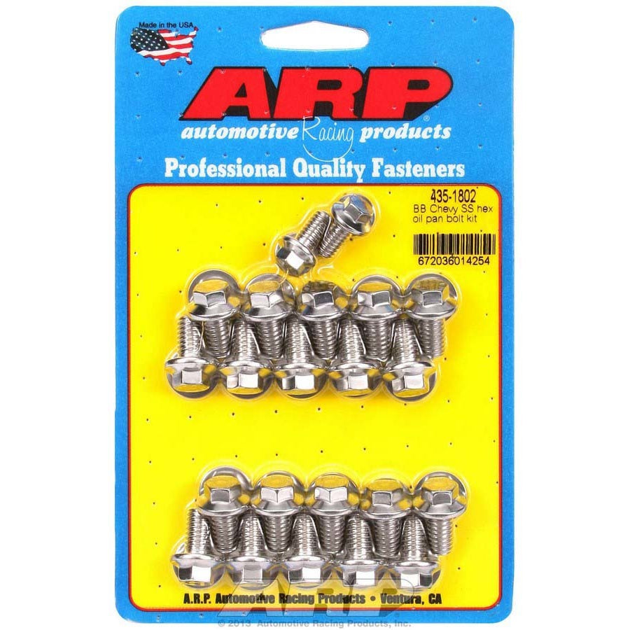 ARP Oil Pan Bolt Kit - Hex Head - Polished - 2-Piece Cork Gasket - Big Block Chevy