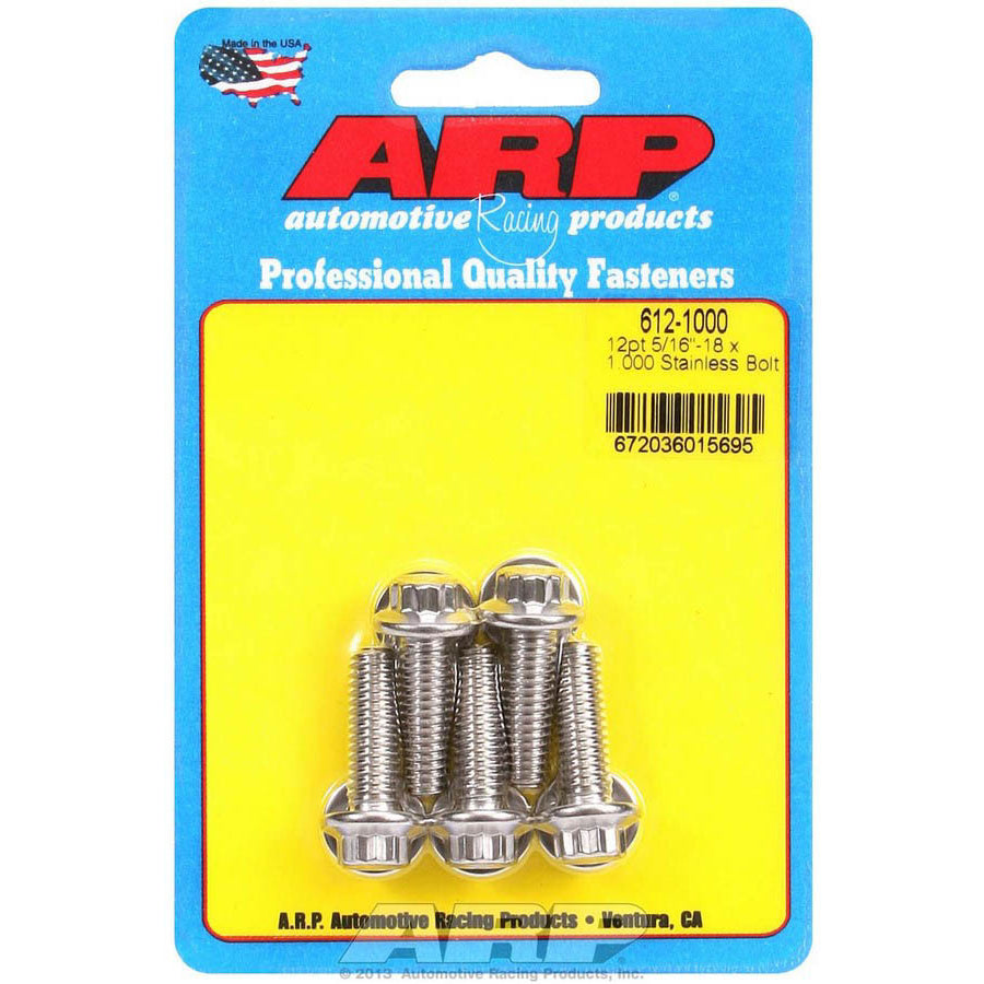 ARP Stainless Steel Bolt Kit - 12 Point (5) 5/16-18 x 1.000