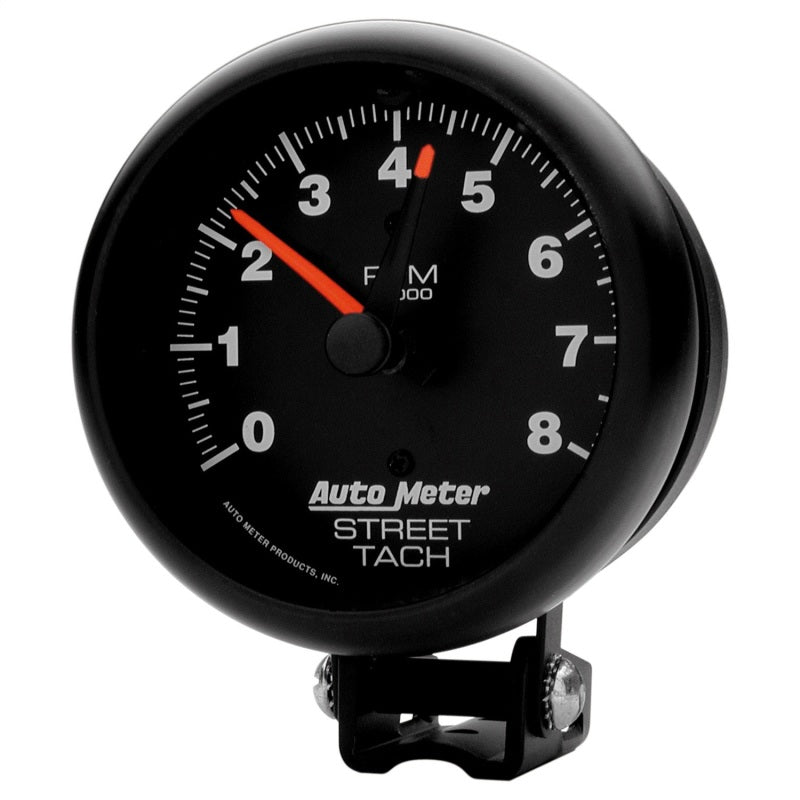 Auto Meter Z-Series 8000 RPM Tachometer - Electric - Analog - 3-3/4 in Diameter - Pedestal Mount - Black Face 2894