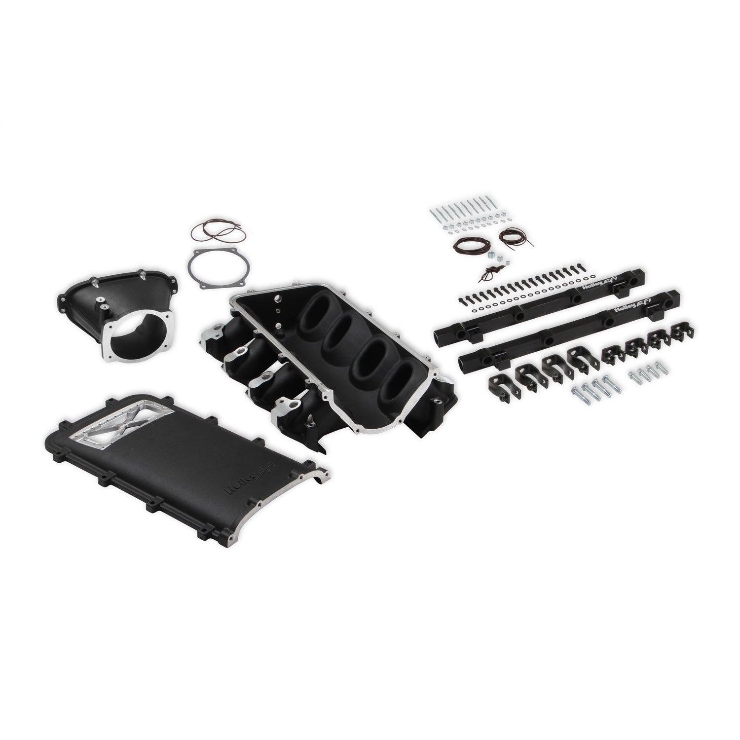 Holley EFI LS3 Ultra Low-Ram Intake Manifold - 105 mm Throttle Body Flange - Tunnel Ram - Black - LS3 - GM LS-Series