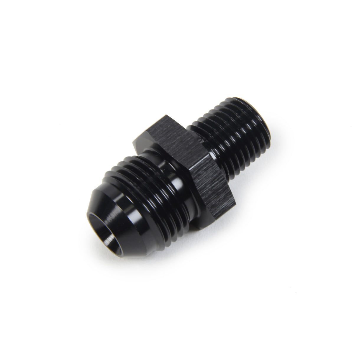 Triple X Race Co. Adapter Fitting Straight 8 AN Male to 1/4" NPT Male Aluminum - Black Anodize