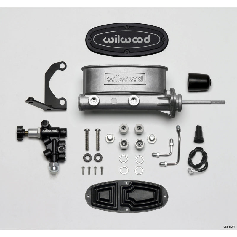 Wilwood Aluminum Tandem Master Cylinder Kit w/ Bracket and Proportioning Valve - 7/8" Bore