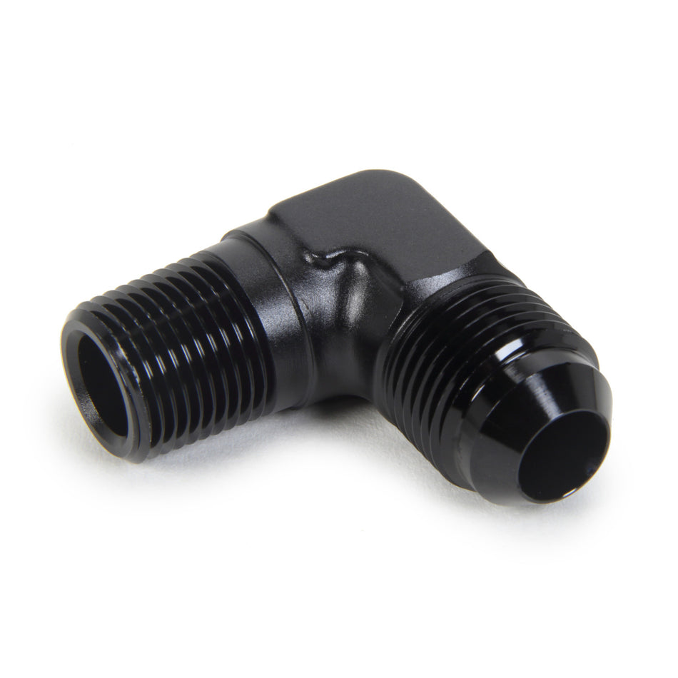 Triple X Race Co. Adapter Fitting 90 Degree 8 AN Male to 1/4" NPT Male Aluminum - Black Anodize