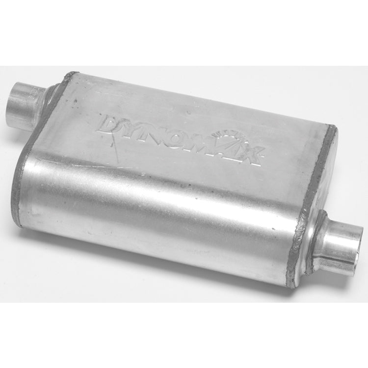 DynoMax Ultra Flo Welded Muffler - 2-1/2 in Offset Inlet - 2-1/2 in Offset Outlet - 14 x 9-3/4 x 4-1/2 in Oval Body - 19 in Long - Universal