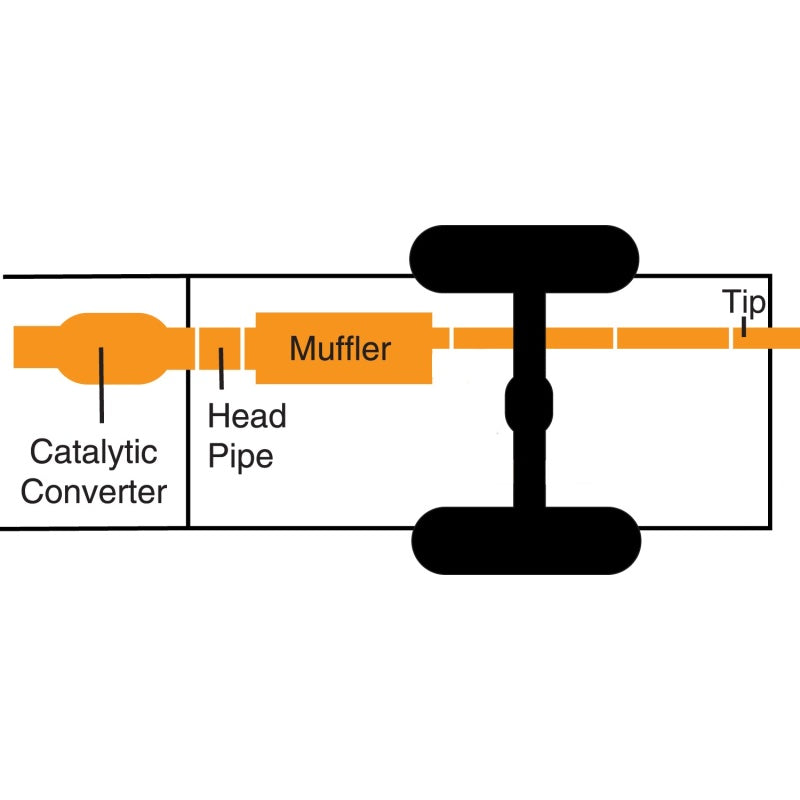 Gibson Cat-Back Exhaust System - 2-1/2" Diameter - Single Rear Exit - 3-1/2" Polished Tip - Steel - Aluminized