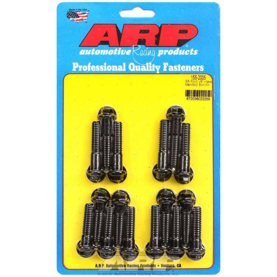 ARP Intake Manifold Bolt Kit - Hex Head - Chromoly - Black Oxide - Big Block Ford