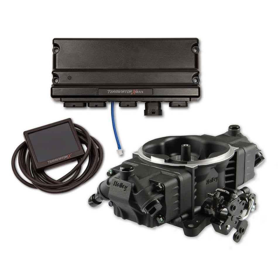 Holley EFI Terminator X MAX Stealth EFI Fuel Injection System - Square Bore - Black