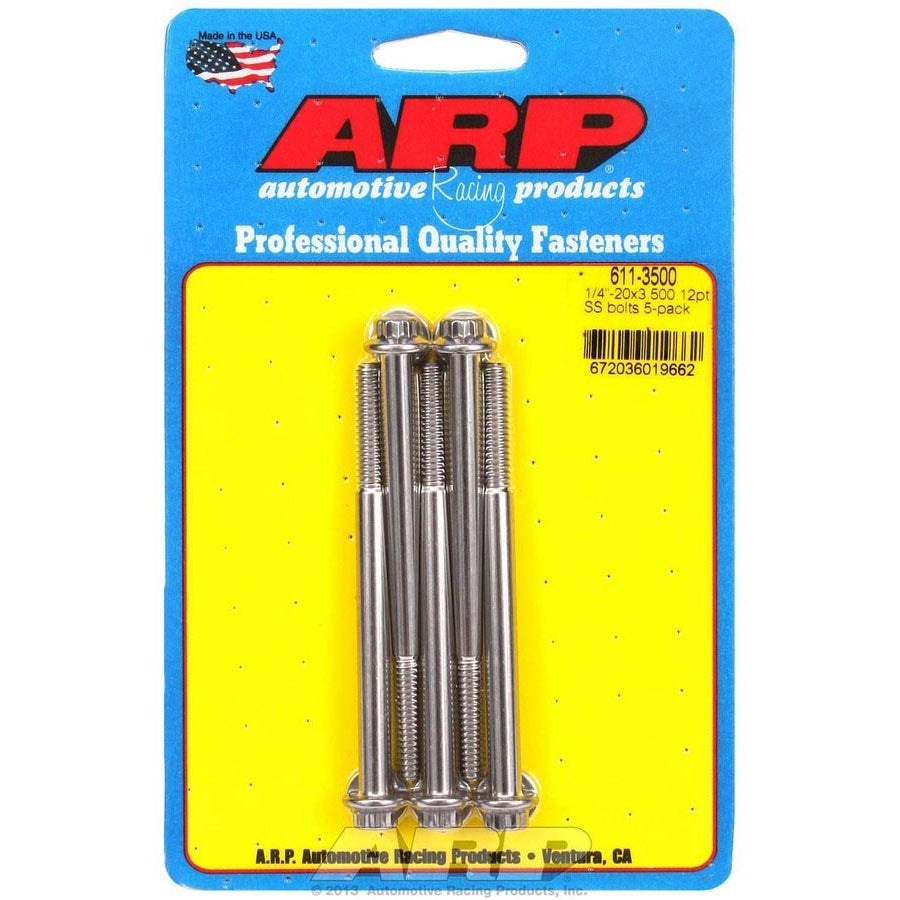 ARP Stainless Steel Bolt Kit - 12 Point (5) 1/4-20 x 3.500