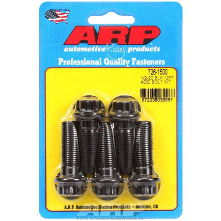 ARP 1/2-20" Thread Bolt 1.500" Long 9/16" 12 Point Head Chromoly - Black Oxide