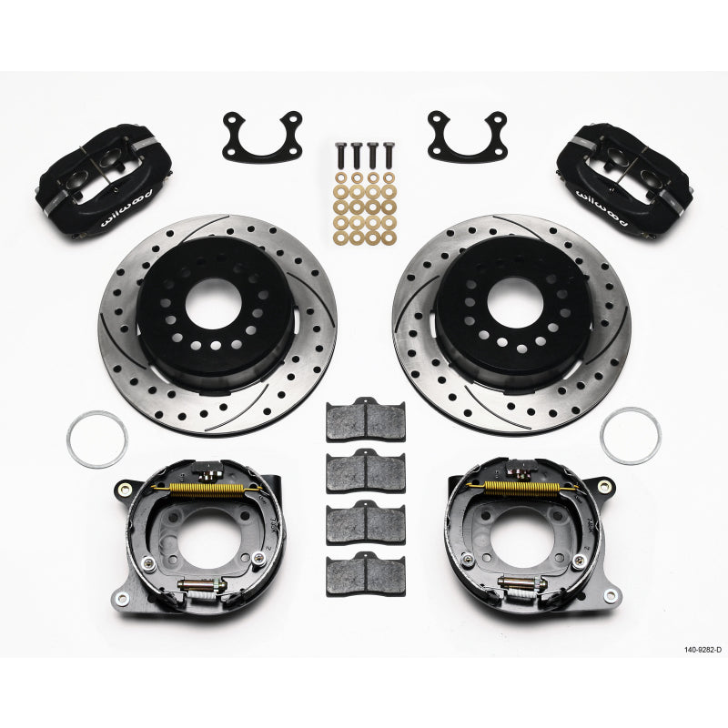 Wilwood Dynalite Rear Parking Brake Kit - Black - SRP Drilled & Slotted Rotor - Small Ford 2.50"