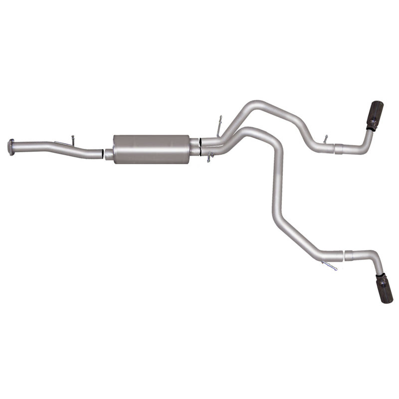 Gibson Dual Extreme Cat-Back Exhaust System - 2-1/4 in Tailpipe - 3-1/2 in Tips - Polished - GM Fullsize SUV / Truck 2007-14